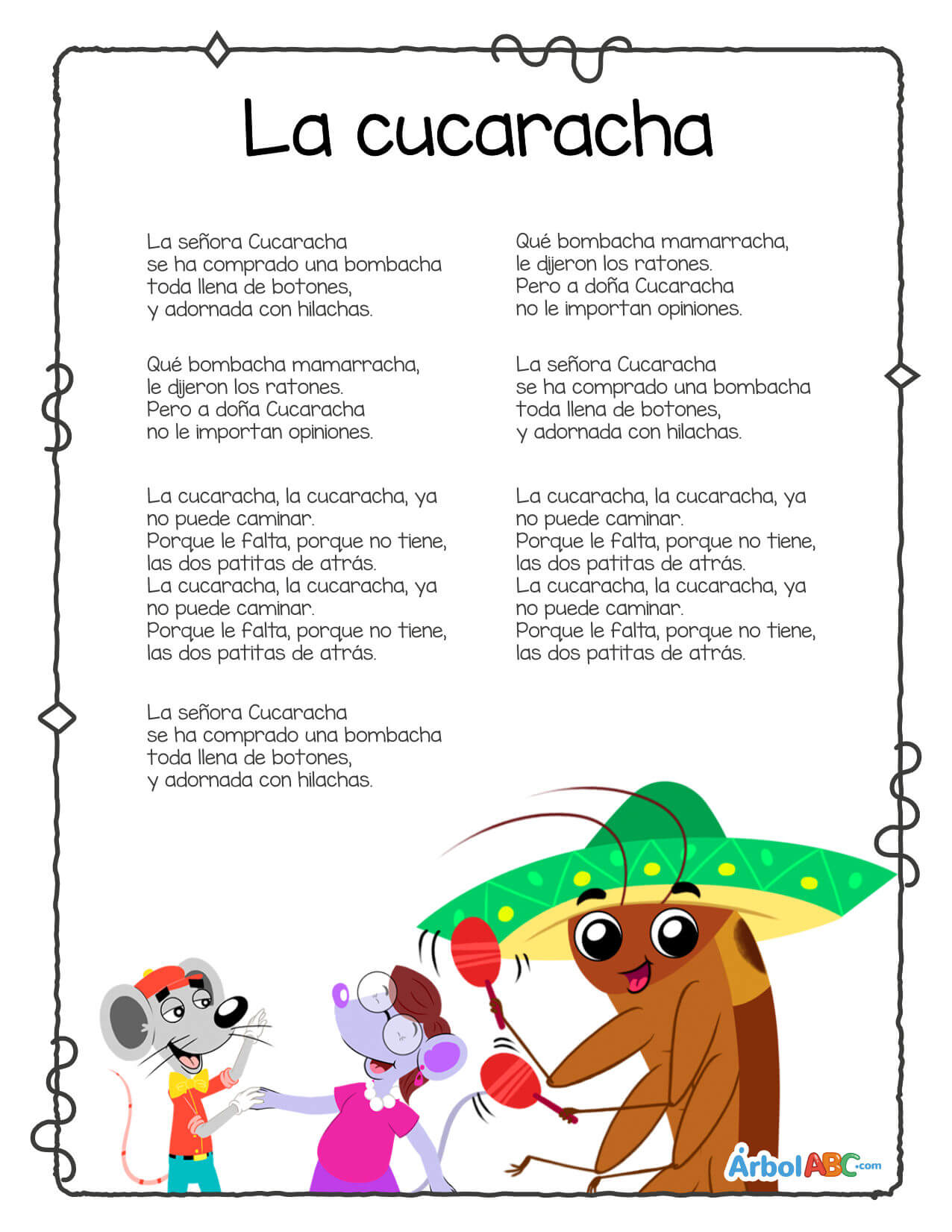 LA CUCARACHA ya no puede caminar - Canciones Infantiles